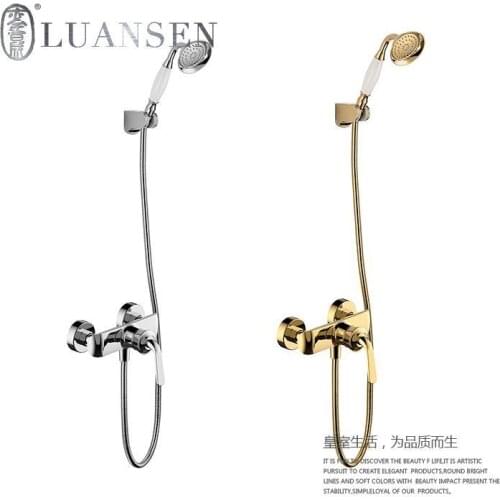 Factory direct copper simple shower, hand-held shower set, shower head, bathtub, bath tap, hot and cold