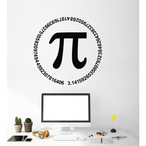 Math Lovers School Stickers for Bedroom Vinyl Wall Decal Pi Mathematics Number Wallpaper Removable Children Room Decoration A447