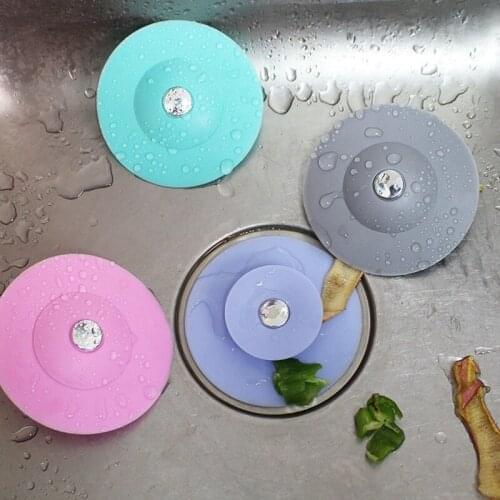 Kitchen Sink Drain Plugs Silicone Strainers Bath Drain Stopper Sewer Filter Mesh Hair Laundry Deodorant Plug Kitchen Accessories
