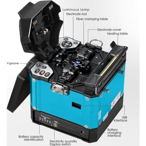 Express Free FS-60E Automatic Optical Fiber Fusion Splicer Intelligent FTTH Optical Fiber Welding Splicing Machine English Mode