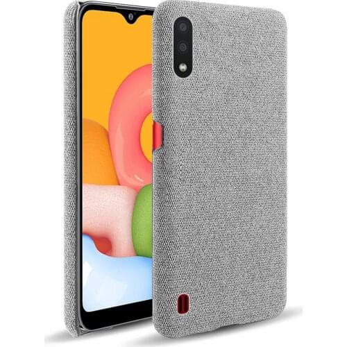 Cloth Cases For Samsung A01 Case Slim Retro Cloth Hard Phone Cover For Samsung Galaxy A01 Galaxy a01 A015 Case 5.7inch Coque