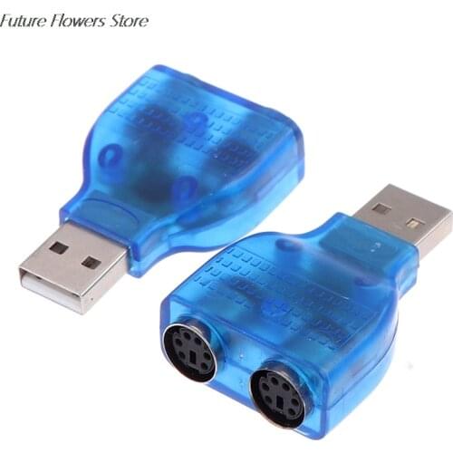 USB 2.0 A Male to 2Port PS/2 Female Mouse Keyboard Adapter For PS2