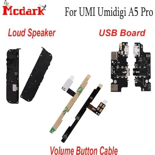 For Umidigi A5 Pro USB Board Charging Port Flex Cable Charger Connector Loud Speaker Assembly Volume Button Cable Replace Parts