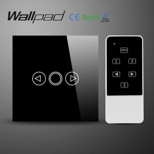 Wallpad EU UK 86 Standard Crystal Glass Black Wifi Dimmer Switch,Wireless Remote control wall Dimmer touch switch,Free Shipping