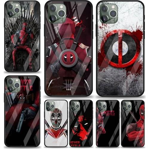 Deadpool Marvel Art Tempered Glass Cover For Apple IPhone 12 Mini 11 Pro XS MAX XR X 8 7 6S 6 Plus Phone Case Coque