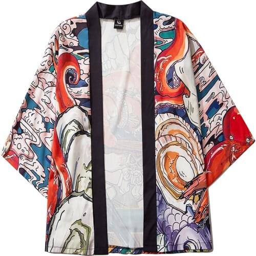 M-XXL Cartoons Harajuku Kimono Cosplay for Mens Women Japanese Style Streetwear Robe Japan Cardigan Top Yukata Haori Clothes