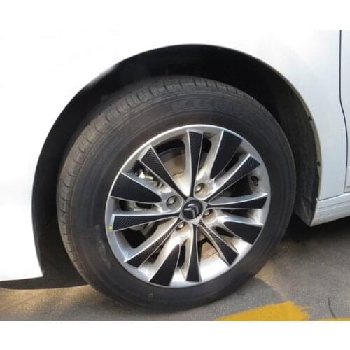 1set for Citroen C-Quatre/C4 sedan 4 tires Hub wheel sticker carbon fiber sticker