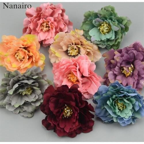 10pcs 6cm European Artificial Carnation Flower Head For Wedding Home Decoration DIY Corsage Wreath Fall Vivid Fake Silk Flowers