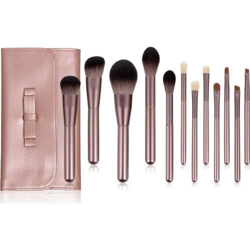 Brand 12 Pcs Professional Make up Brushes Set Wooden Handle Long Brush Nylon Wool Eyeshadow Blush Makeup Brush Kit Makeup Tools