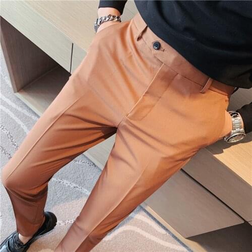 2021 Men suit pants suit pants spring fashion casual slim business suit pants wedding party mens clothing nine-point pants