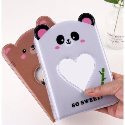 3 Inches Photo Album Card Holder Hollow Love Mini Photo Album PP Photo Album Hollow Photo Album INS Cartoon Photo Album Plug-in
