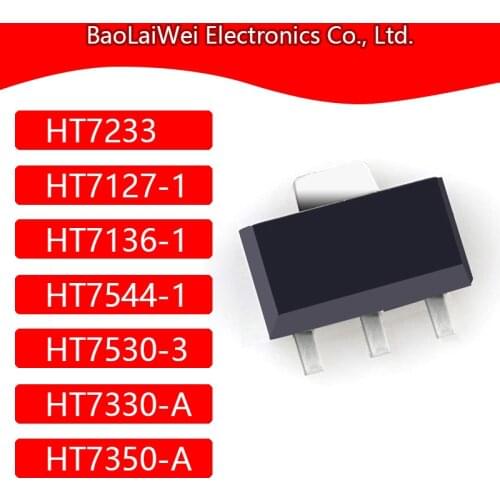 200pcs HT7127-1 HT7136-1 HT7233 HT7330-A HT7350 HT7530-3 HT7544-1 SOT89 ic chip Electronic Components voltage regulator LDO