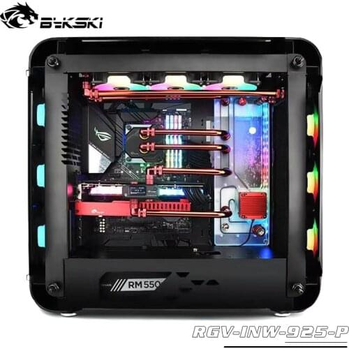 BYKSKI Acrylic Board Water Channel Kit Solution use for IN WIN 925 Computer Case for CPU/GPU Block Support DDC Pump RGB/A-RGB