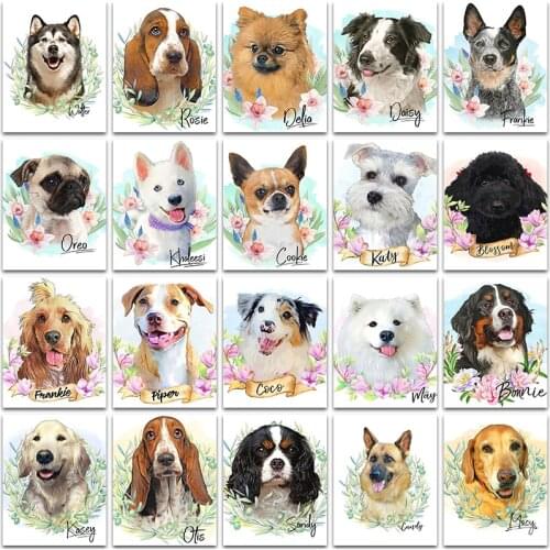 Diamond Painting embroidery mosaic Cross stitch Animal Teddy Dog Puppy Cute Bulldog Schnauzer Husky Kit Samoyed Golden retriever
