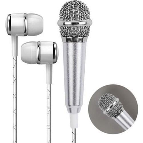 Wireless Bluetooth Mini Karaoke Condenser Microphone With Earphone For Phone Computer Mini Microphone Microphone earphone AUG21
