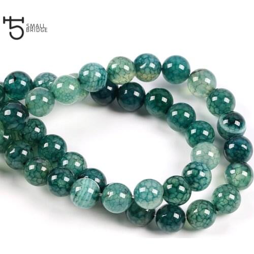 6 8 10mm Natural cracked Stone Beads For Jewelry Making Diy Accessories for bracelets Round Agates Beads Strand Wholesale S502