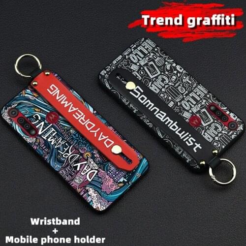 Phone Case For MOTO G8 Play Waterproof Dirt-resistant Anti-knock Delicate Painted Shockproof Cover Lanyard Silicone Wristband