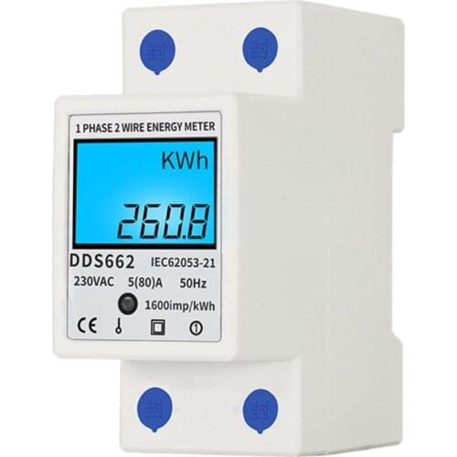 LCD Digital Power Consumption Meter Single Phase Energy Meter Watt kWh 230V AC Dropship