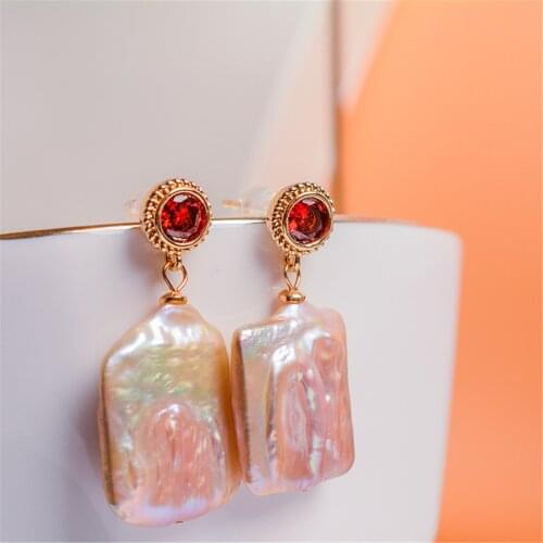 Natural Baroque Irregular Pearl Gems Silver 925 Drop Earrings for Women Girls Earings Fashion Jewelry 2021