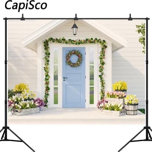 Capisco White House Window Door Grassland Flowers Photography Backgrounds wedding party Photo Backdrops studio Photozone