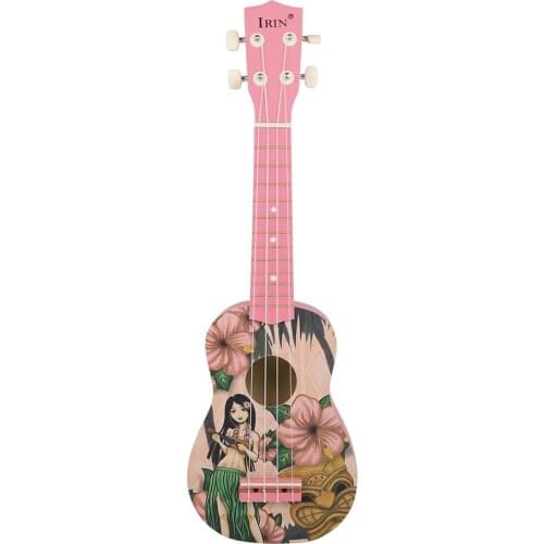 Ukulele 21 Inch Basswood Hawaii Little Girl 4-String Guitar Concert Ukulele for Beginners Children UK2144