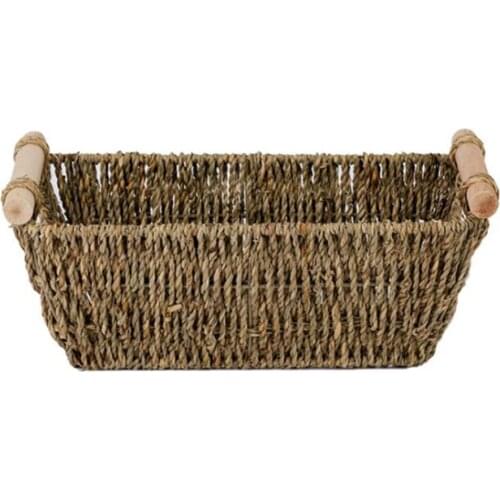 Container Basket Storage Baskets Rattan Table Household Organizer Seaweed Handmade 2021 Original Handle Weaving Finishing Frame