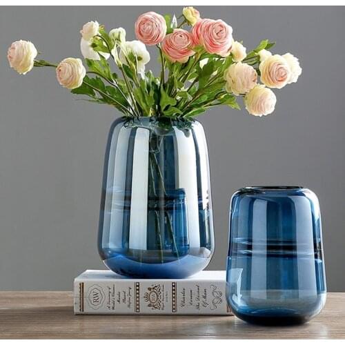 Nordic Creative Glass Hydroponic Vase Decoration Simple Living Room Dining Table Rich Bamboo Home Decoration Transparent Vase