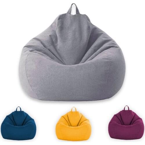 Lazy BeanBag Sofas Cover Chairs Without Filler Lounger Seat Bean Bag Puff Asiento Couch Tatami Sofa Covers Grey