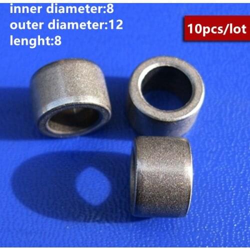 Powder Metallurgy Lubricated Bushing Guide Shaft Sleeve Inner Diameter 8mm OD 12mm Lenght 8mm Iron Base/iron Copper Base Bearing
