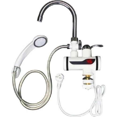 3000W 220V Instant Electric Shower Water Heater Hot Faucet Kitchen Electric Tap Water Heating Instantaneou Water Heater+Shower