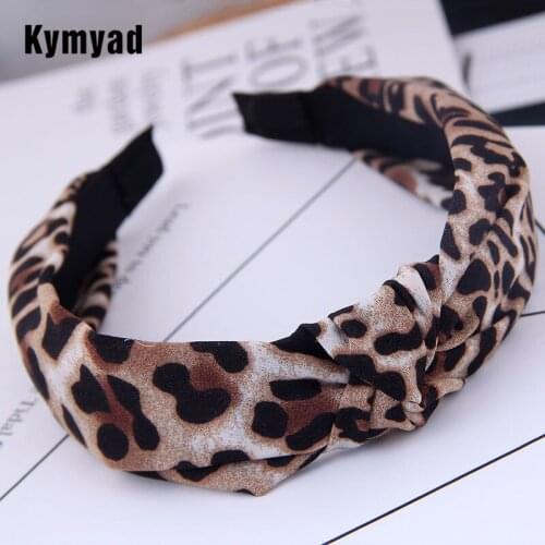 Kymyad Trend Fashion Luxury Leopard Cloth Headband for Women Hair Band Girls Hairbands Party Decoration Girls Hair Accessories