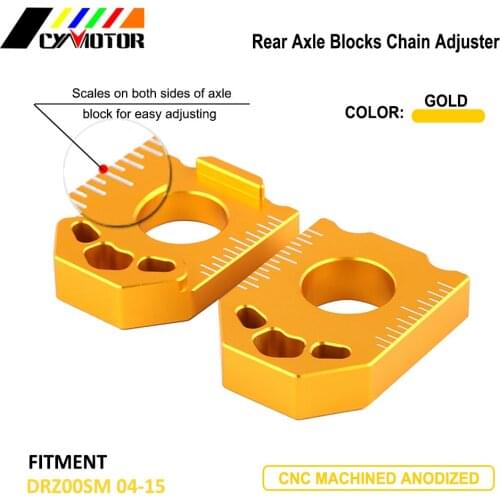 Motorcycle CNC Rear Adjuster Block Chain For SUZUKI DRZ400SM DRZ 400SM 2004 2005 2006 2007 2008 2009 2010 2011 2012 2013 2014 15