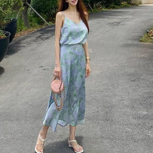 New arrival fashion sets for women office lady summer elegant long a-line skirt and backless sexy shirt print two piece sets