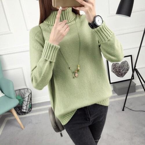 OHCLOTHING 2017 new winter long hair female Korean loose turtleneck ladies spring long sleeved Knitted Pullovers