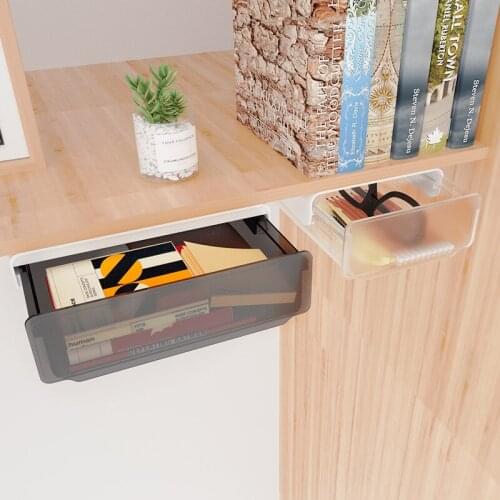 Under Table Storage Drawer Office Paper Accessories Holder Case Home Cabinet Concealed Organizer Box Makeup Jewelry Storage Box