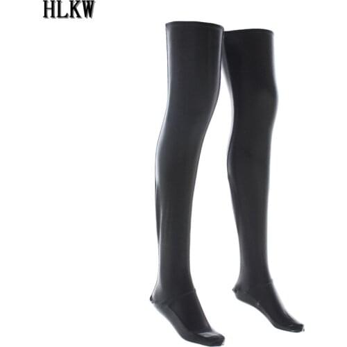 Sexy Latex Leg Gloves Women Gloves Black Latex Long Leg Gloves Outfits Rubber Fetish Fashion Party Costume Accessory Role Play