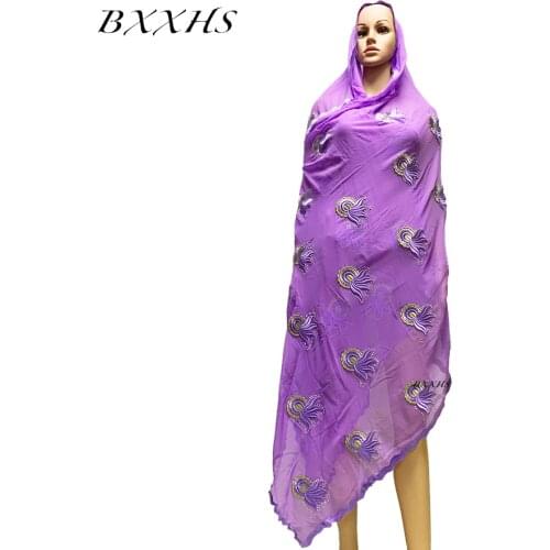 African scarf 2020 New Muslim embroidery women cotton scarf with stones ,Nice design Women Cotton big women scarf for shawls