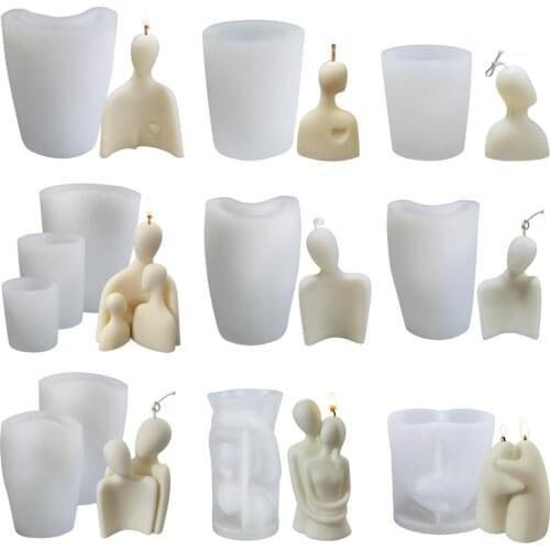 Families of Three Silicone Candle Mold Lovers Candle Mold Plaster Handmade Soap Female Silicone Mould DIY Funny Molds