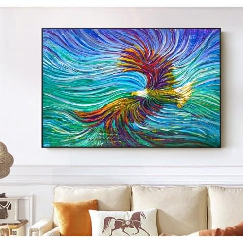 Soaring Eagle colorful Oil Painting Canvas Art Painting Posters and Prints Cuadros Home Decor Wall Art Picture for Living Room