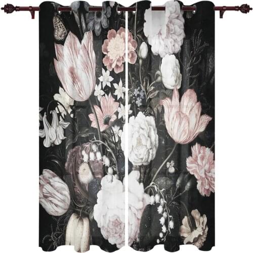 Modern Curtains Flower Leaf Butterfly Baby Room Bedroom Creative Window Curtains Kitchen Living Room Terrace Valance Curtains