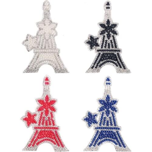 Flower Tower Rhinestone Cloth Diamond Patch Pearl Clothing Hat Clothing Accessories Beaded Applique Iron on applique clothes