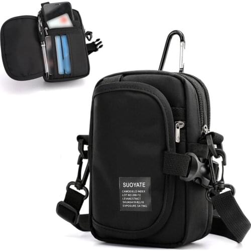 Tactical Men Shoulder Bag Outdoor Mobile Phone Waist Pack Casual Shoulder Bag With Keychain Buckle EDC Utility Coin Purse Bag