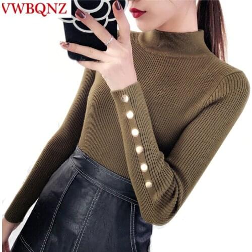 Thicken Warm Sweater Women Pullover Sexy Slim Lady Stretch Knitwear Casual Top Female Turtleneck Sweater 2021 Spring Autumn New