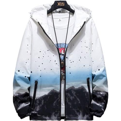 2021 Autumn Jacket Women Windbreaker Coat Causal Basic Print Night Sky Zipper Lightweight Woman Hooded Jacket Coat veste femmen
