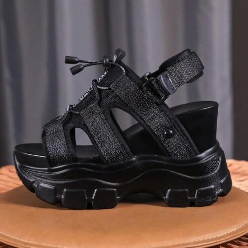 2021 Platform Sandals Women Wedges Shoes Fashion Breathable Open Sport Beach Sandalias Thick Bottom Ladies Shoes Women Sandals