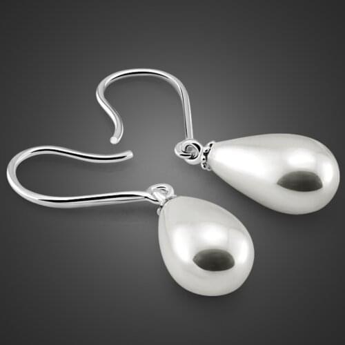 New Noble fashion 100% Sterling silver big Pearl drop earrings for women Delicate & elegant Accessories jewelry