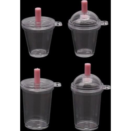 10Pcs Mini Frappuccino Cup Coffee Cup Dollhouse Miniature Simulation Plastic Cake Ice Cream Cups Keychain Jewelry Making