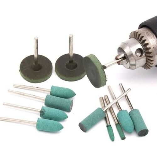 15PCS Rubber Grinding Head Polishing Buffing Wheel for Electric Mini Grinder Dremel Rotary Tools Cylinder/Bullet/T Type