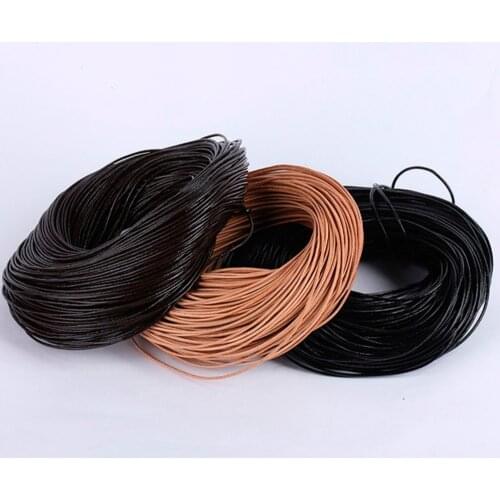 2m/lot 1/1.5/2/2.5/3/4/5mm Black/Brown/Coffee Round Genuine Leather Jewelry Cord String Lace Rope DIY Necklace Bracelet Finding