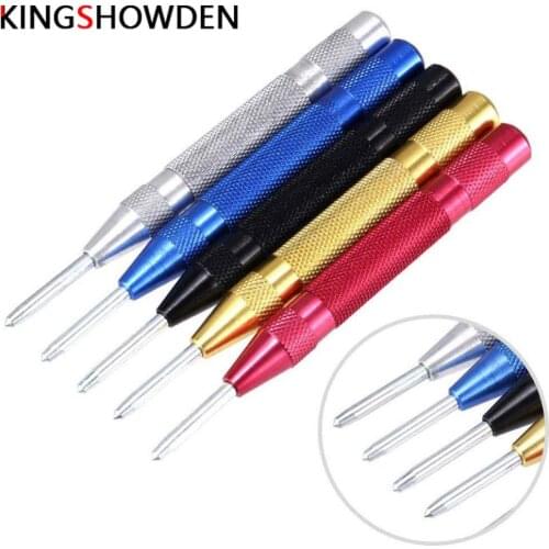 5 inch Automatic Center Punch Spring Loaded Marking Starting Holes Tool Wood Press Dent Marker Woodwork Tool Hole Drill Bits New